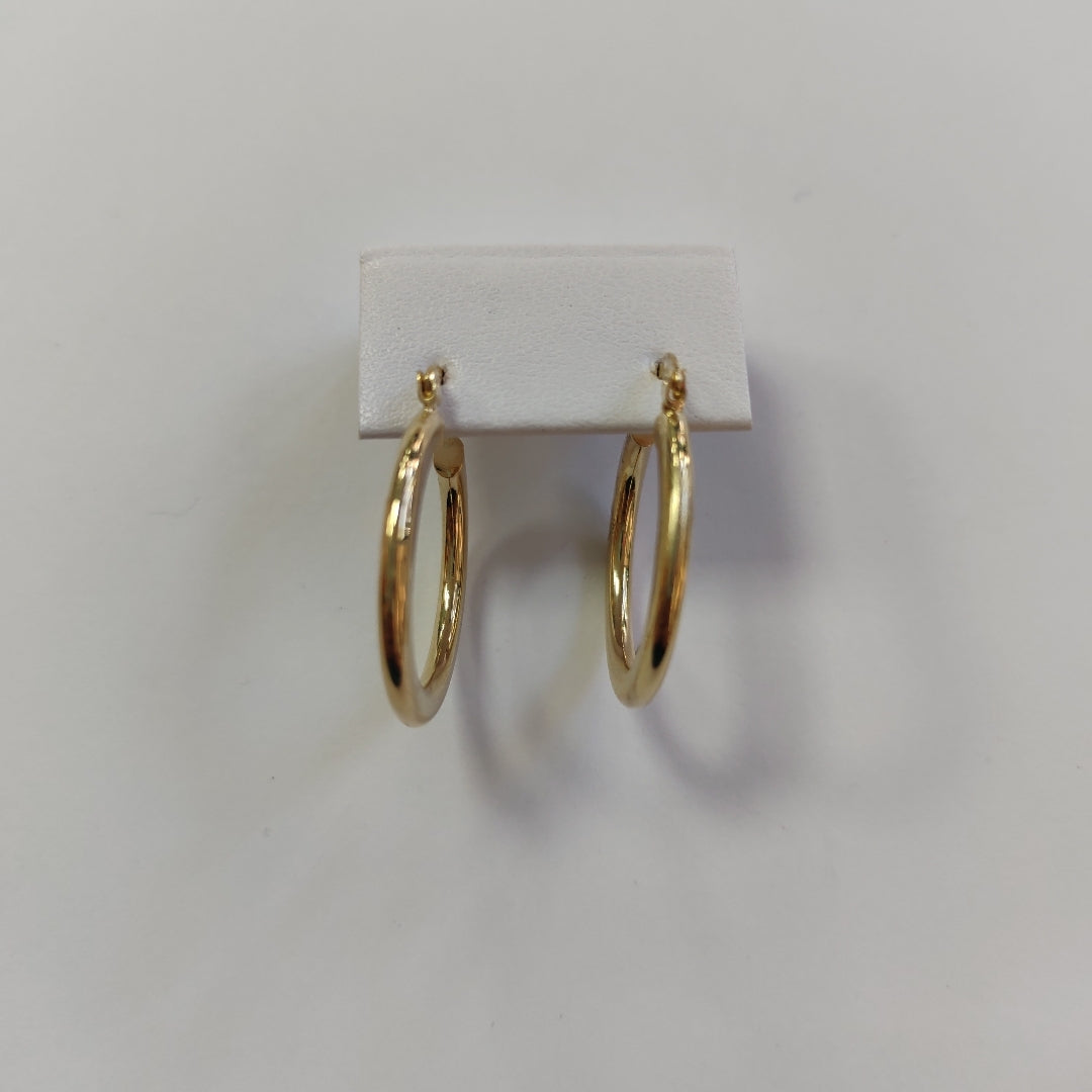 ARETES TEJIDO ARRACADA LISA 14K 2.1 GR (NUEVO)