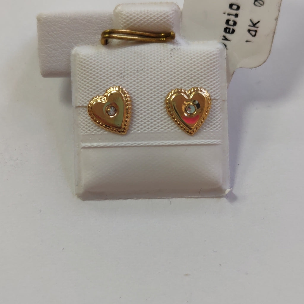 BROQUELES BROQUEL FIG CORAZON C CIRCONIA 14K 0.2614 GR (NUEVO)