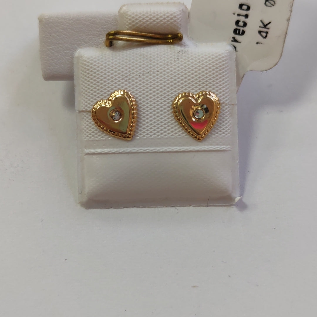 BROQUELES BROQUEL FIG CORAZON C CIRCONIA 14K 0.2614 GR (NUEVO)
