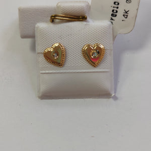 BROQUELES BROQUEL FIG CORAZON C CIRCONIA 14K 0.2614 GR (NUEVO)
