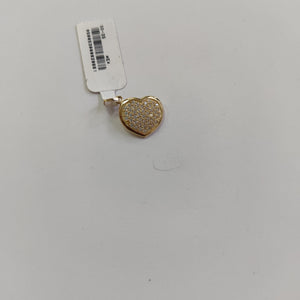 DIJE TEJIDO CORAZON CON CIRCONIAS 14K 1.8 GR (NUEVO)
