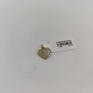 DIJE TEJIDO CORAZON CON CIRCONIAS Y ARBOL DE LA VIDA 14K 0.8 GR (NUEVO)