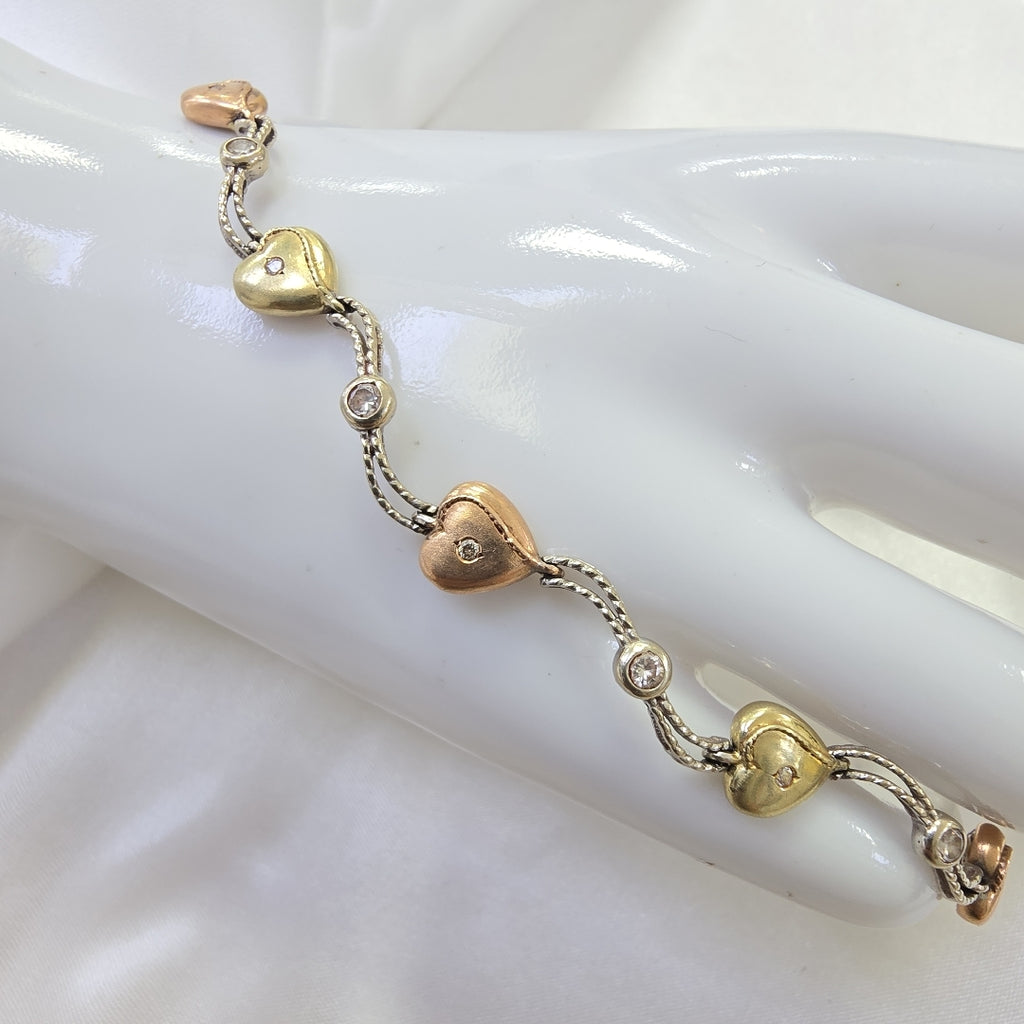 PULSERA ORO COMBINADO 14 K 8.3 GRMS (SEMINUEVO)