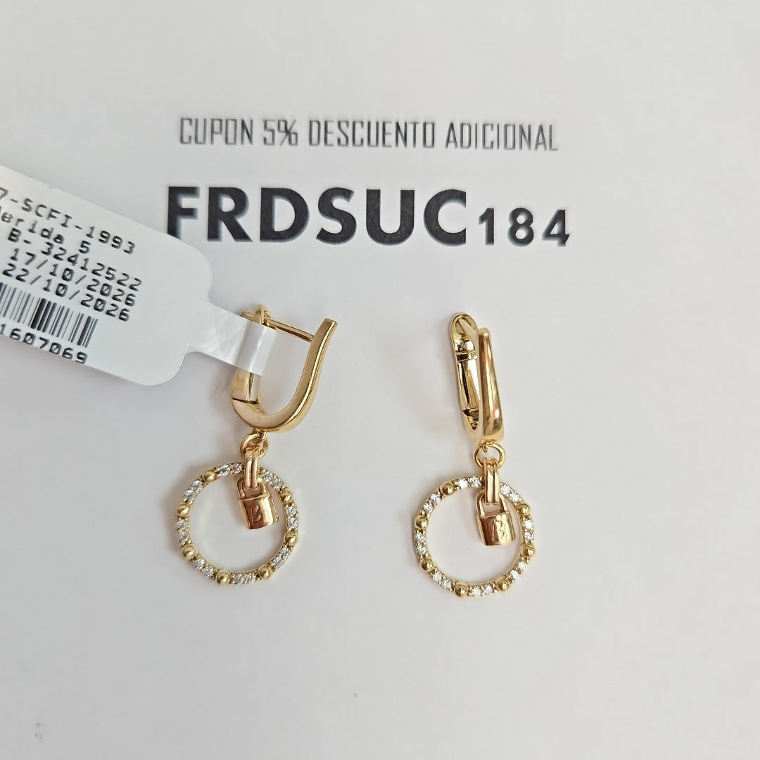 ARETES PAR ORO 14 K 4.7 GRMS (SEMINUEVO)