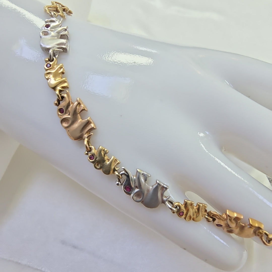 PULSERA ORO COMBINADO 14 K 9 GRMS (SEMINUEVO)