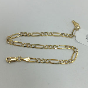 PULSERA TEJIDO 3X1 DIAMANTADA 10K 21CM 4.5GR FIGEROPAVE100 (NUEVO)