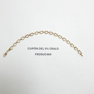 PULSERA ESPECIAL CON CORAZONES 14K 18 CM 4.2 GR (NUEVO)
