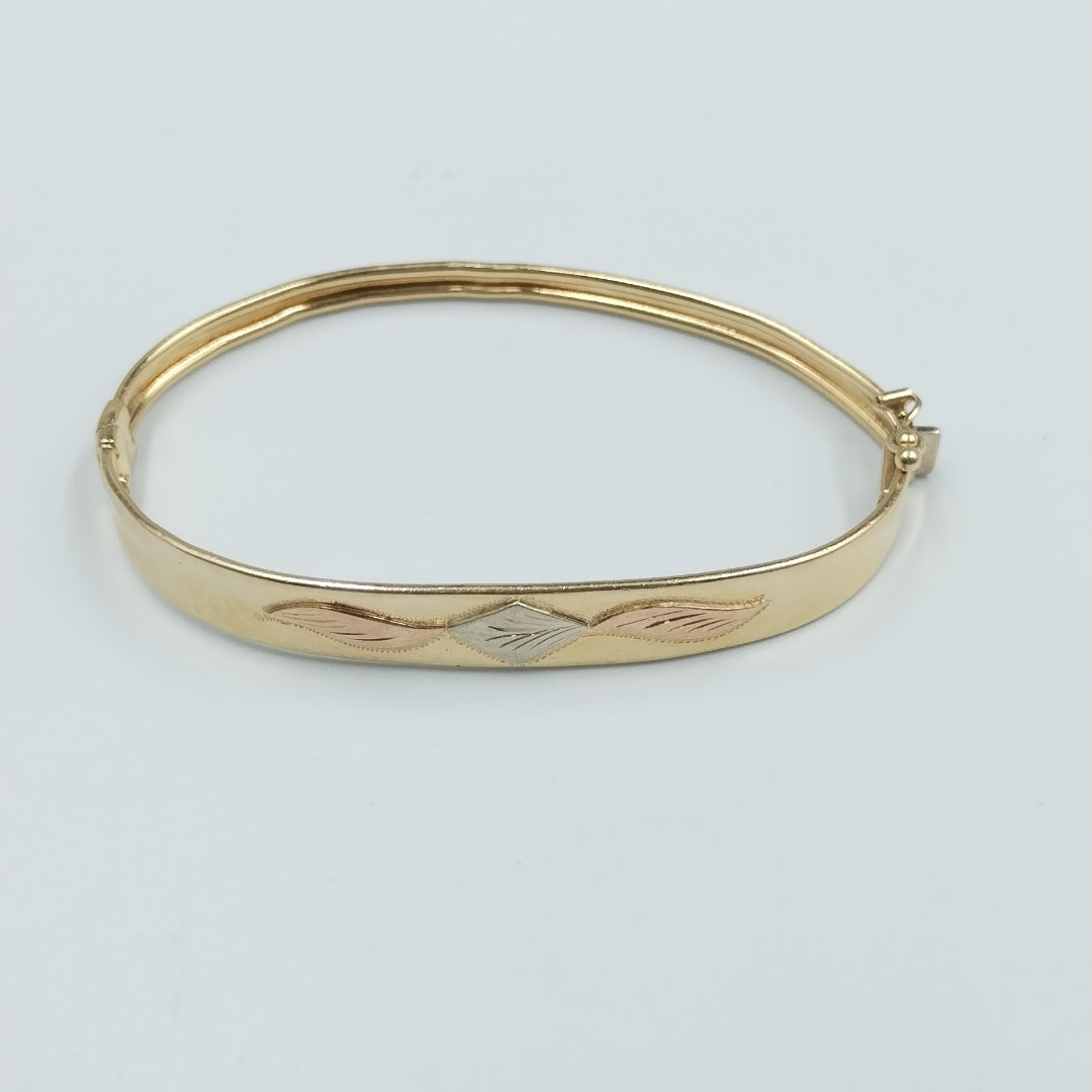 PULSERA RIGIDA ORO COMBINADO 14 K 9,90 GRMS (SEMINUEVO)