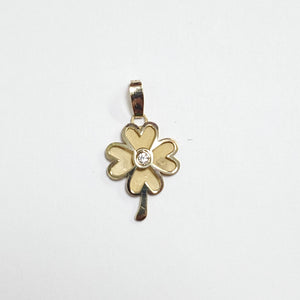 DIJE FIG TREBOL C CIRCONIA 14K 0.8 GR (NUEVO)