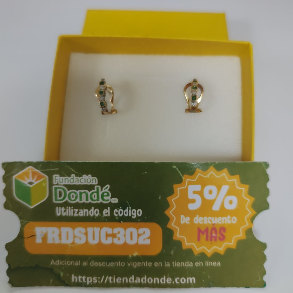 ARETES PAR ORO 14 K 2,10 GRMS (SEMINUEVO)