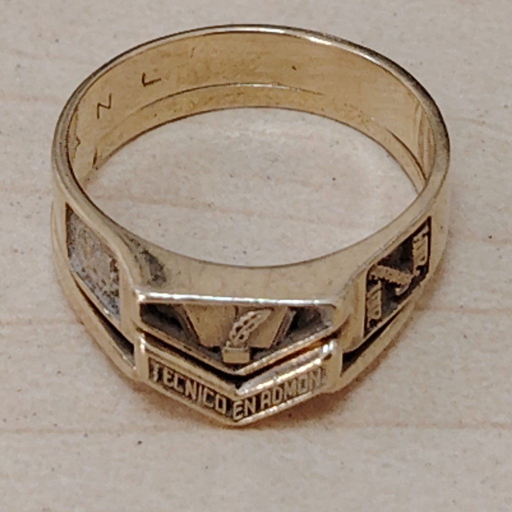 ANILLO DE GRADUACIÓN ORO 10 K 4.8 GRMS (SEMINUEVO)
