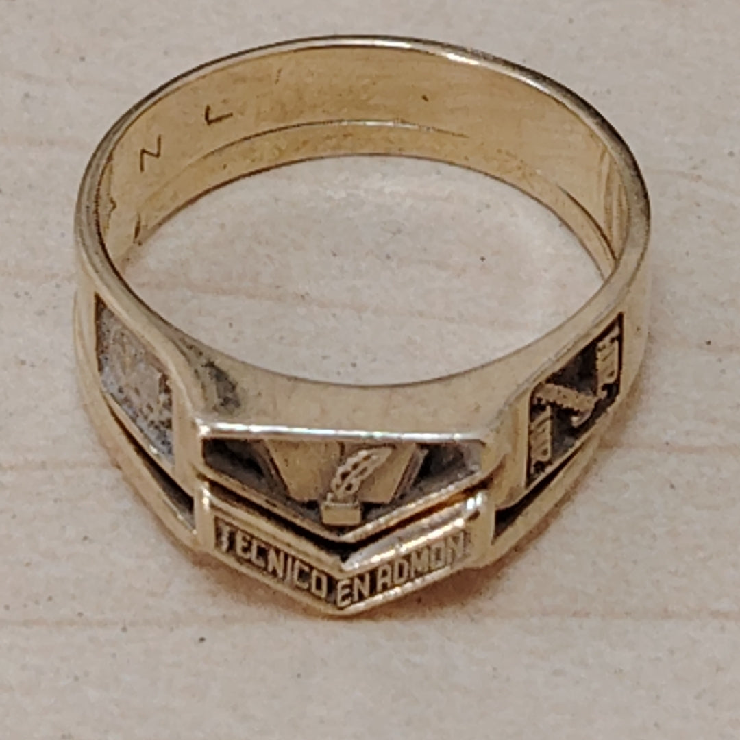ANILLO DE GRADUACIÓN ORO 10 K 4.8 GRMS (SEMINUEVO)