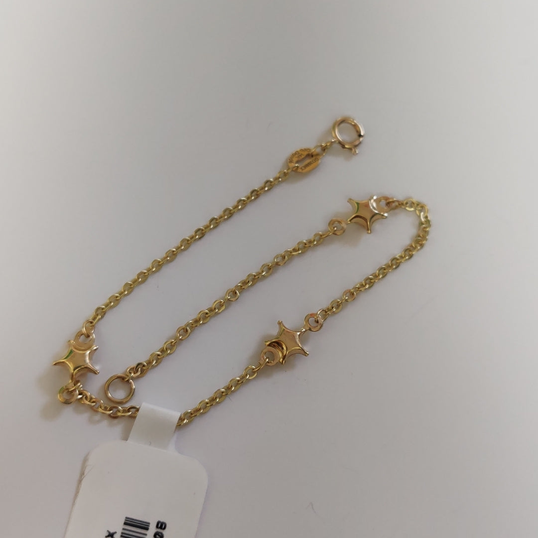 PULSERA TEJIDO ESPECIAL FIG ESTRELLA 14K 18 CM 1.3 GR PTR41 (NUEVO)
