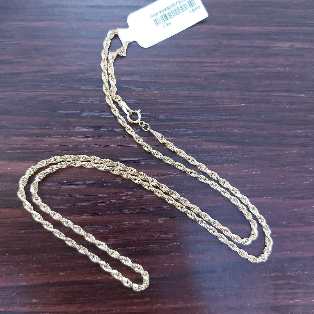 CADENA TEJIDO TORZAL 10K 55CM 9.5GR (NUEVO)