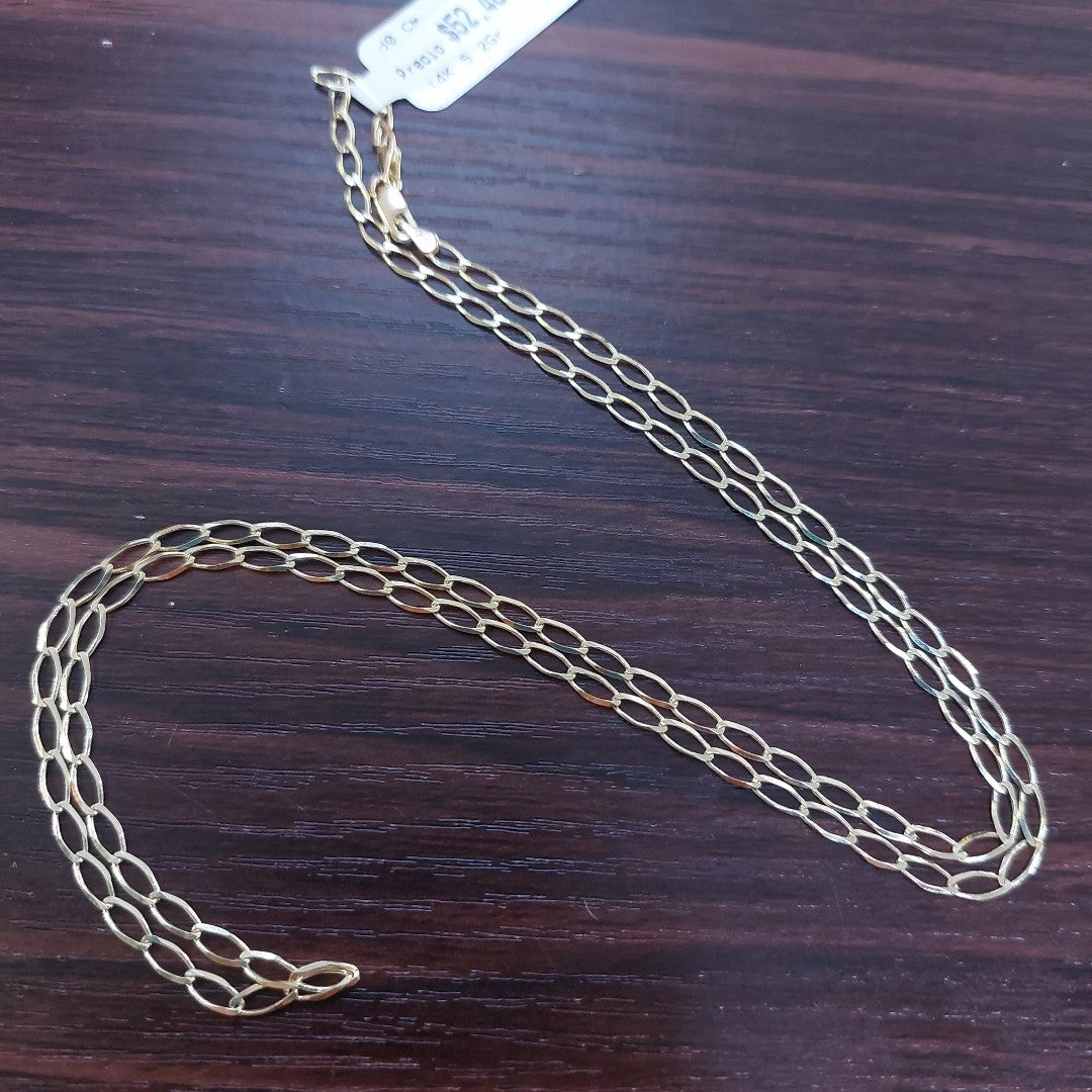 CADENA TEJIDO 3X1 DIAMANTADA 14K 60CM 5.2GR MPR060 (NUEVO)