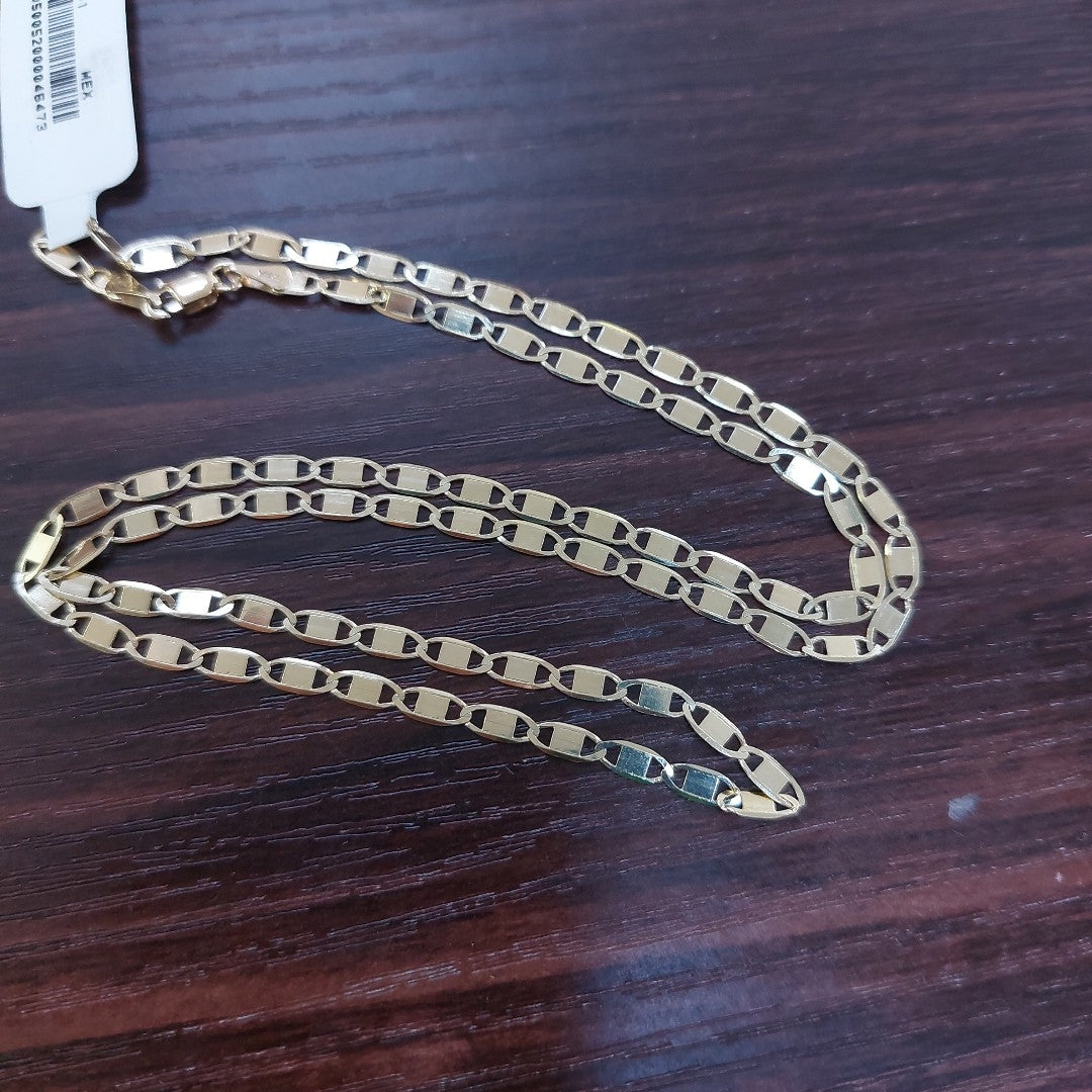 CADENA TEJIDO ESPEJO COMBINADO 10K 55CM 5.6GR (NUEVO)