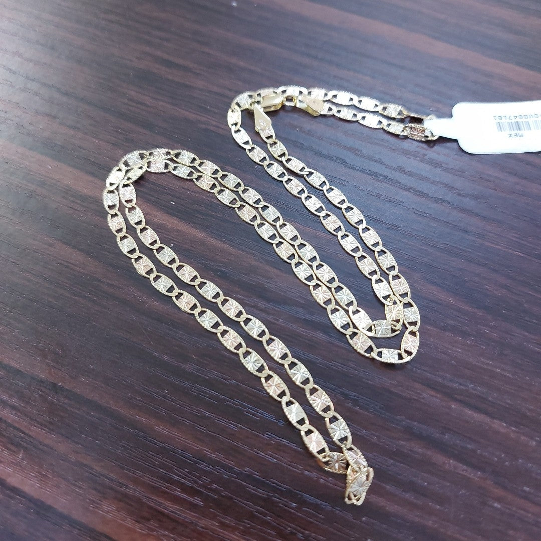 CADENA TEJIDO GUCHI COMBINADA 14K 60CM 8.3GR GC3CF06060 (NUEVO)