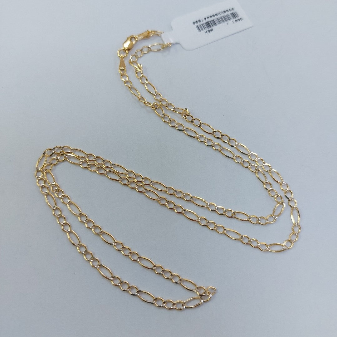 CADENA TEJIDO 3X1 DIAMANTADA 14K 55CM 5GR FPR060 (NUEVO)