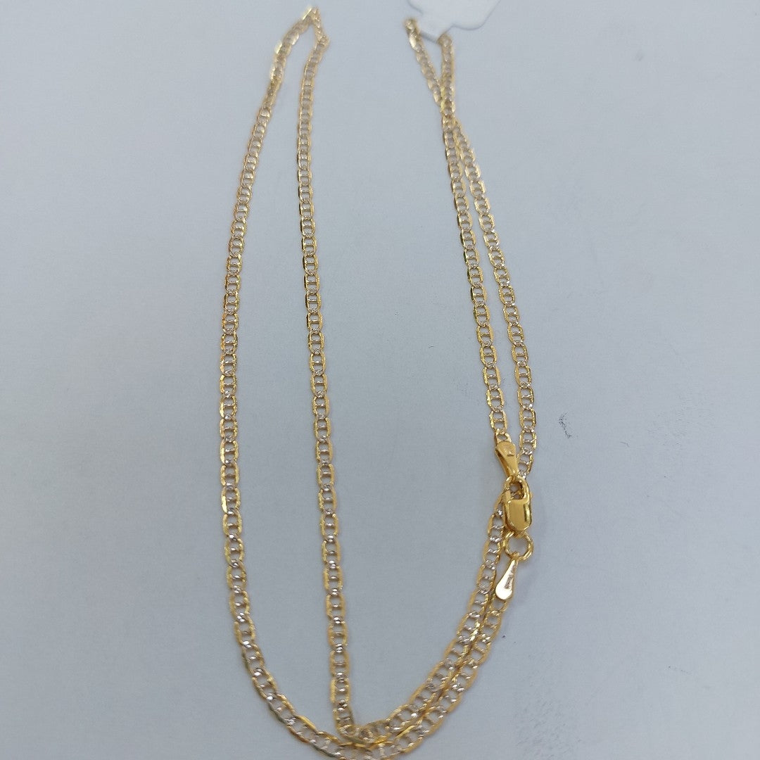 CADENA TEJIDO GUCHI DIAMANTADA 14K 50CM 3.4GR MPR030 (NUEVO)
