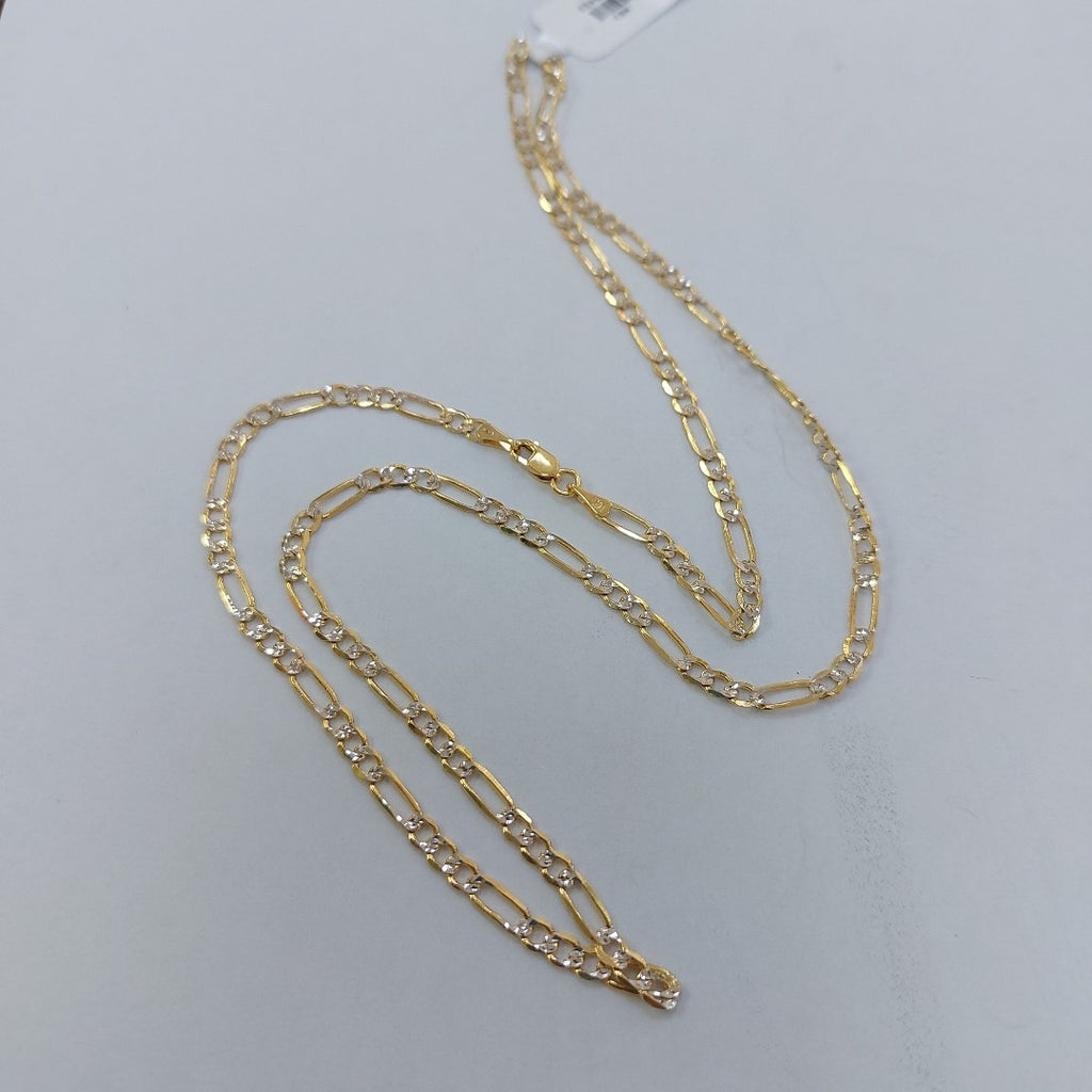 CADENA TEJIDO 3X1 DIAMANTADA 14K 55CM 7.6GR FPR080 (NUEVO)
