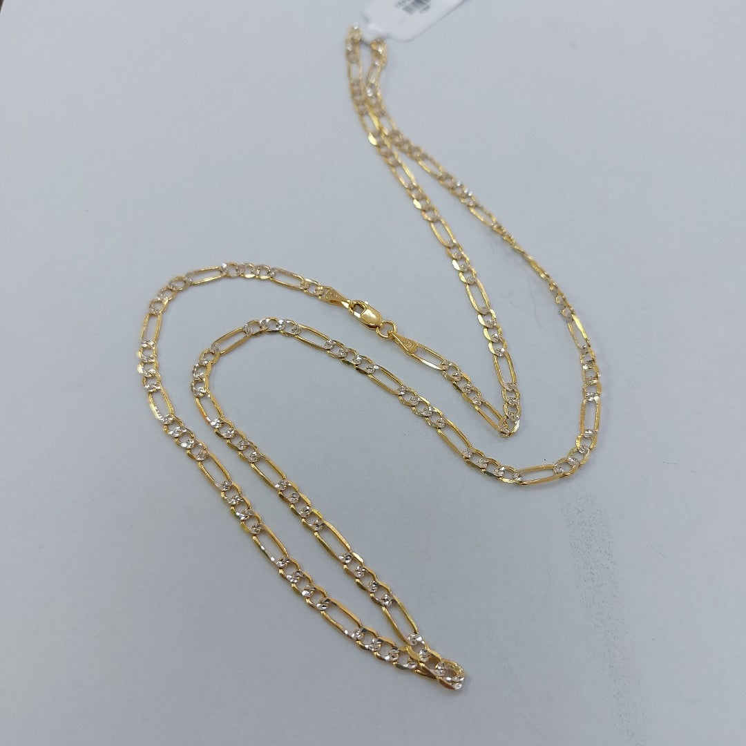 CADENA TEJIDO 3X1 DIAMANTADA 14K 55CM 7.6GR FPR080 (NUEVO)