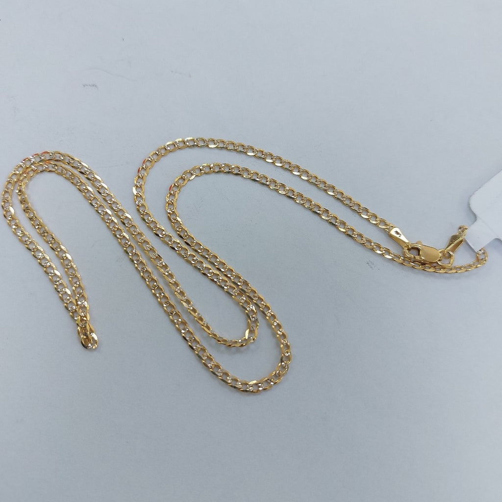 CADENA TEJIDO BARBADA DIAMANTADA 14K 50CM 4.9GR BPR06050 (NUEVO)