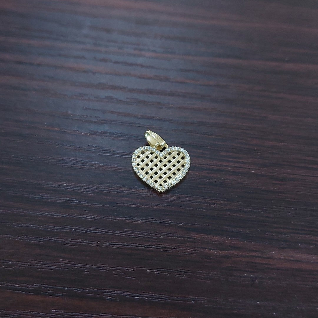 DIJE CORAZON CON CIRCONIAS 14K 1.2 GR DCR 04 (NUEVO)