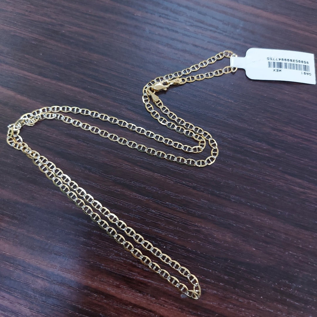 CADENA TEJIDO GUCHI DIAMANTADA 14K 55CM 4.8GR MPR060 (NUEVO)