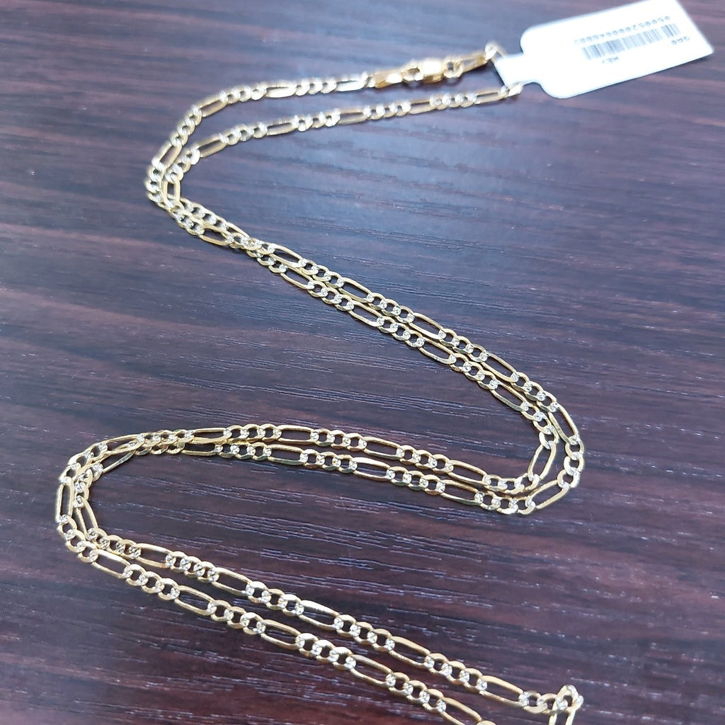 CADENA TEJIDO 3X1 DIAMANTADA 14K 60CM 5.1GR FPR06060 (NUEVO)
