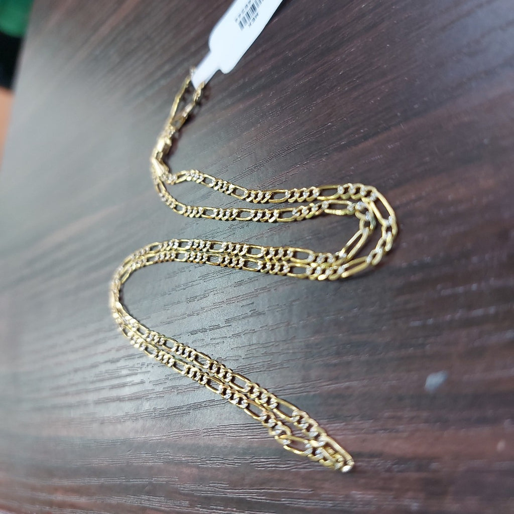 CADENA TEJIDO 3X1 DIAMANTADA 14K 60CM 4.7GR MPR060 (NUEVO)