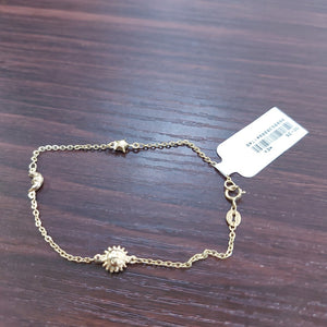 PULSERA TEJIDO ESP FIG SOL LUNA ESTRELLA 14K 18 CM 1.4 GR PTR 43 (NUEVO)