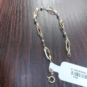 PULSERA TEJIDO ESPECIAL COMBINADO 14K 18 CM 2.6 GR PTR 50 (NUEVO)