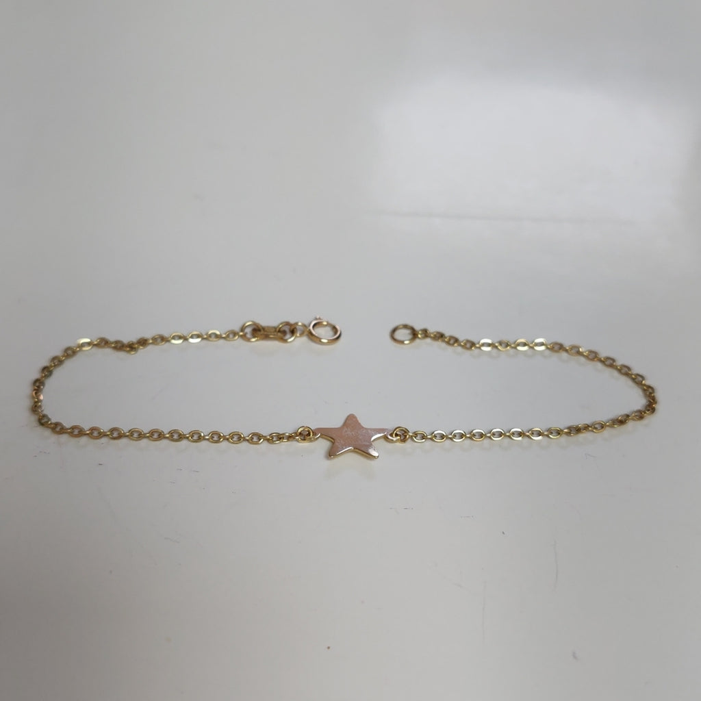PULSERA TEJIDO ESPECIAL CON ESTRELLA 14K 18 CM 1.4 GR PLL 21 (NUEVO)
