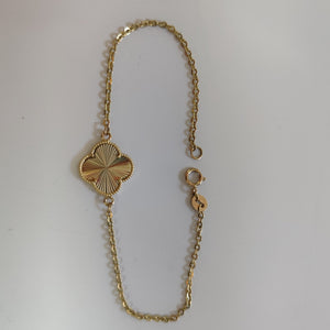 PULSERA TEJIDO ESPECIAL C FLOR 14K 18 CM 1.7 GR PLV13 (NUEVO)