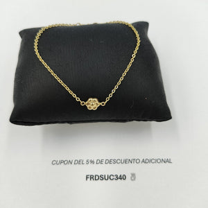 PULSERA TEJIDO ESPECIAL C FLOR 14K 18 CM 1.4 GR PTR45 (NUEVO)