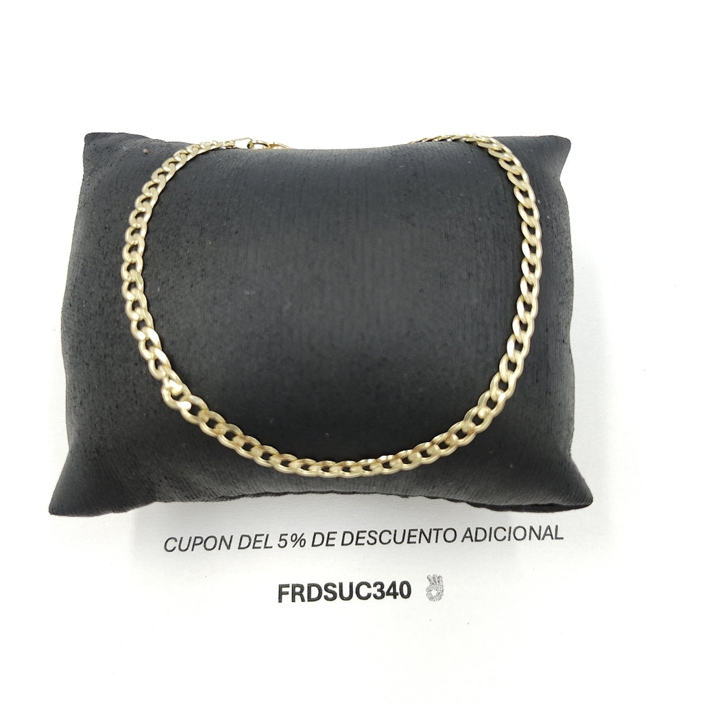 PULSERA TEJIDO BARBADA 14K 21CM 3.4GR BP08021 (NUEVO)