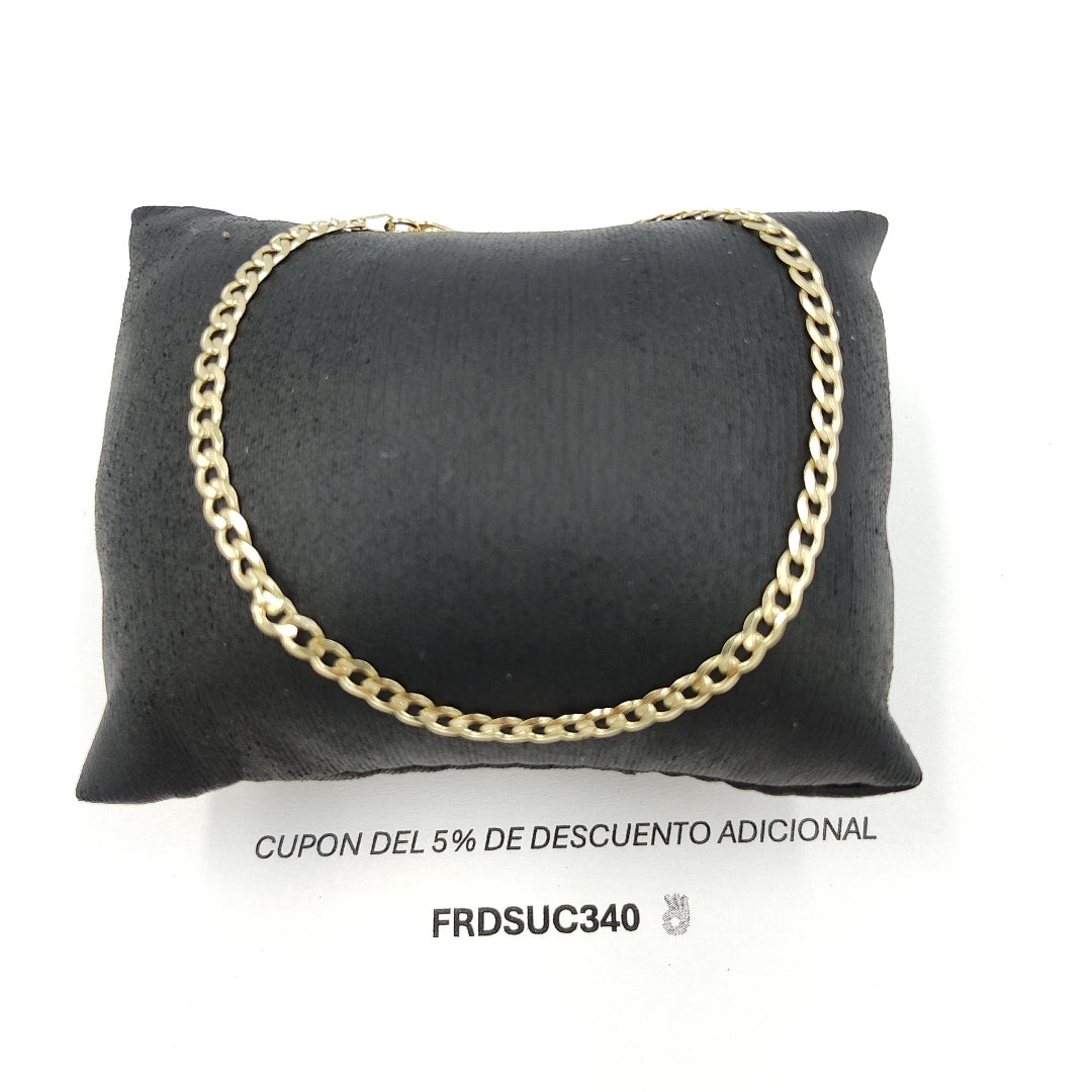 PULSERA TEJIDO BARBADA 14K 21CM 3.4GR BP08021 (NUEVO)