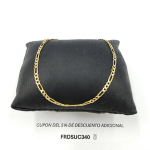 PULSERA TEJIDO 3X1 DIAMANTADA 14K 21CM 2.1GR FPR060 (NUEVO)