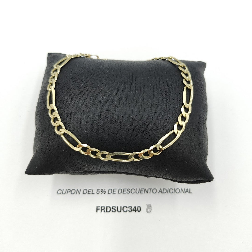 PULSERA TEJIDO 3X1 14K 21 CM 6.4 GR FG120 21 (NUEVO)
