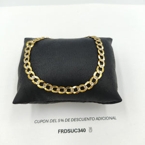 PULSERA TEJIDO BARBADA DIAMANTADA 14K 21CM 6.4GR CPR120 (NUEVO)