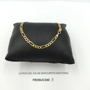 PULSERA TEJIDO 3X1 DIAMANTADA 14K 18CM 2.9GR FPR08018 (NUEVO)