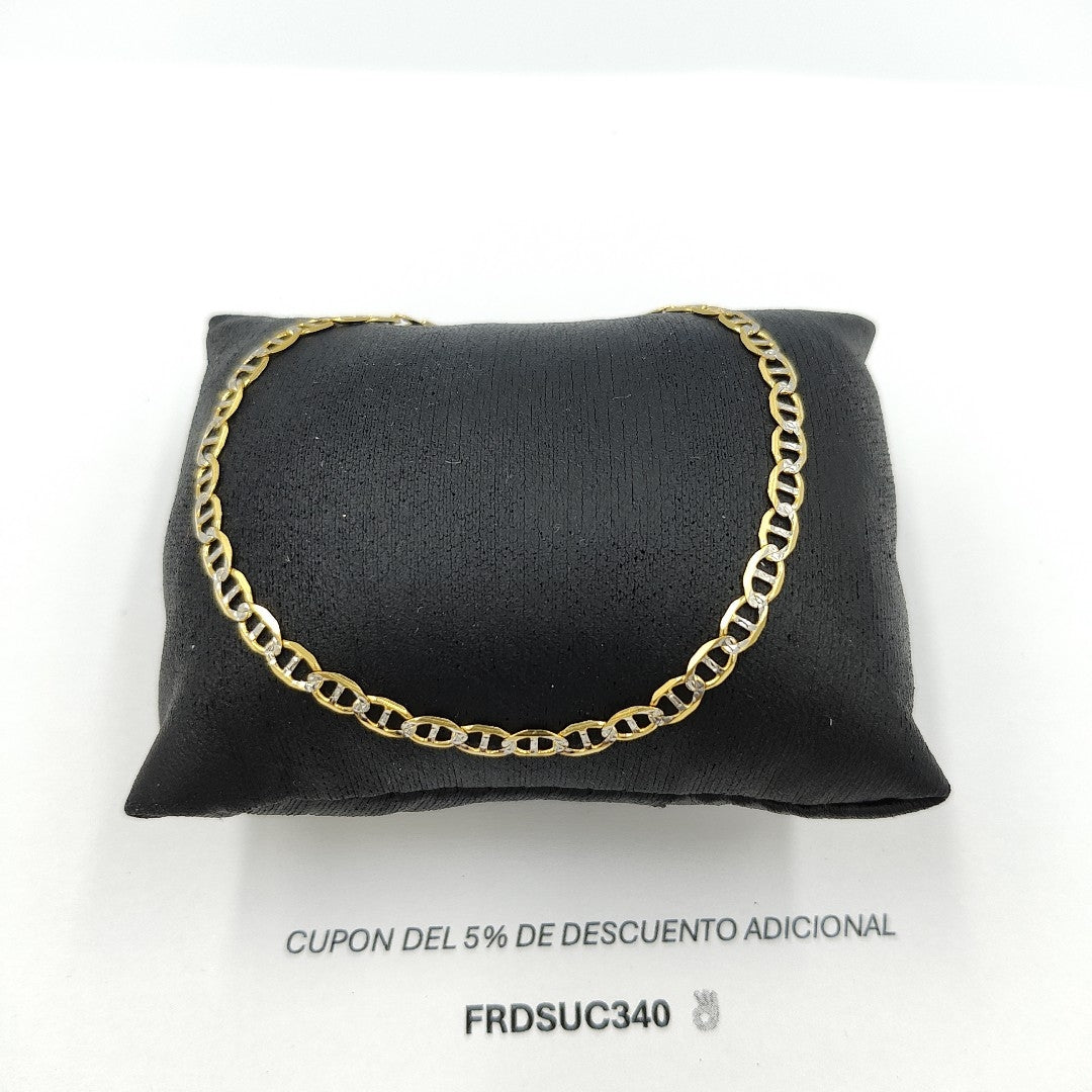 PULSERA TEJIDO GUCHI DIAMANTADA 14K 21CM 3.5GR MPR100 (NUEVO)