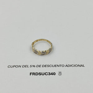 ANILLO TRENZA PIEDRA Y METAL 14K 8 TALLA 1.9 GR ADR 14 (NUEVO)