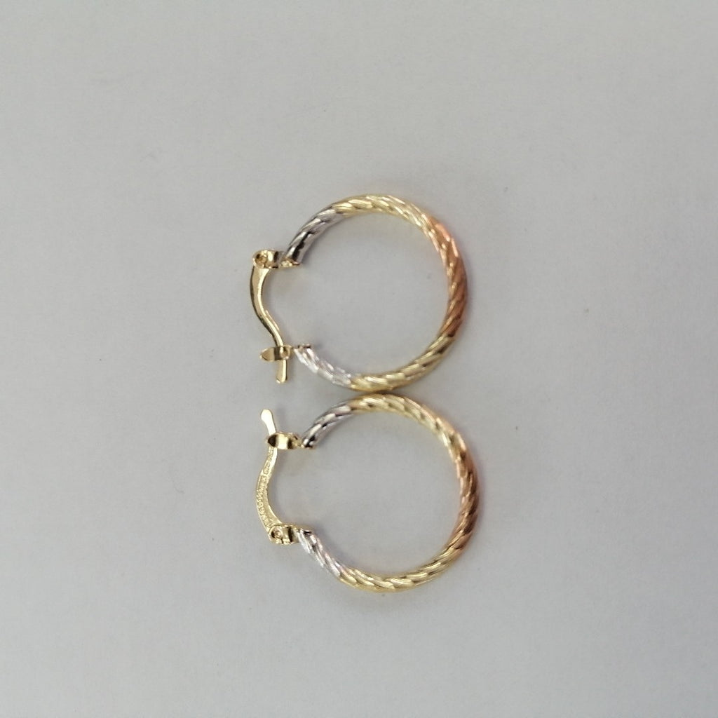 ARETES TEJIDO ARRACADAS TZL COMBINADAS 14K 1.8 GR (NUEVO)