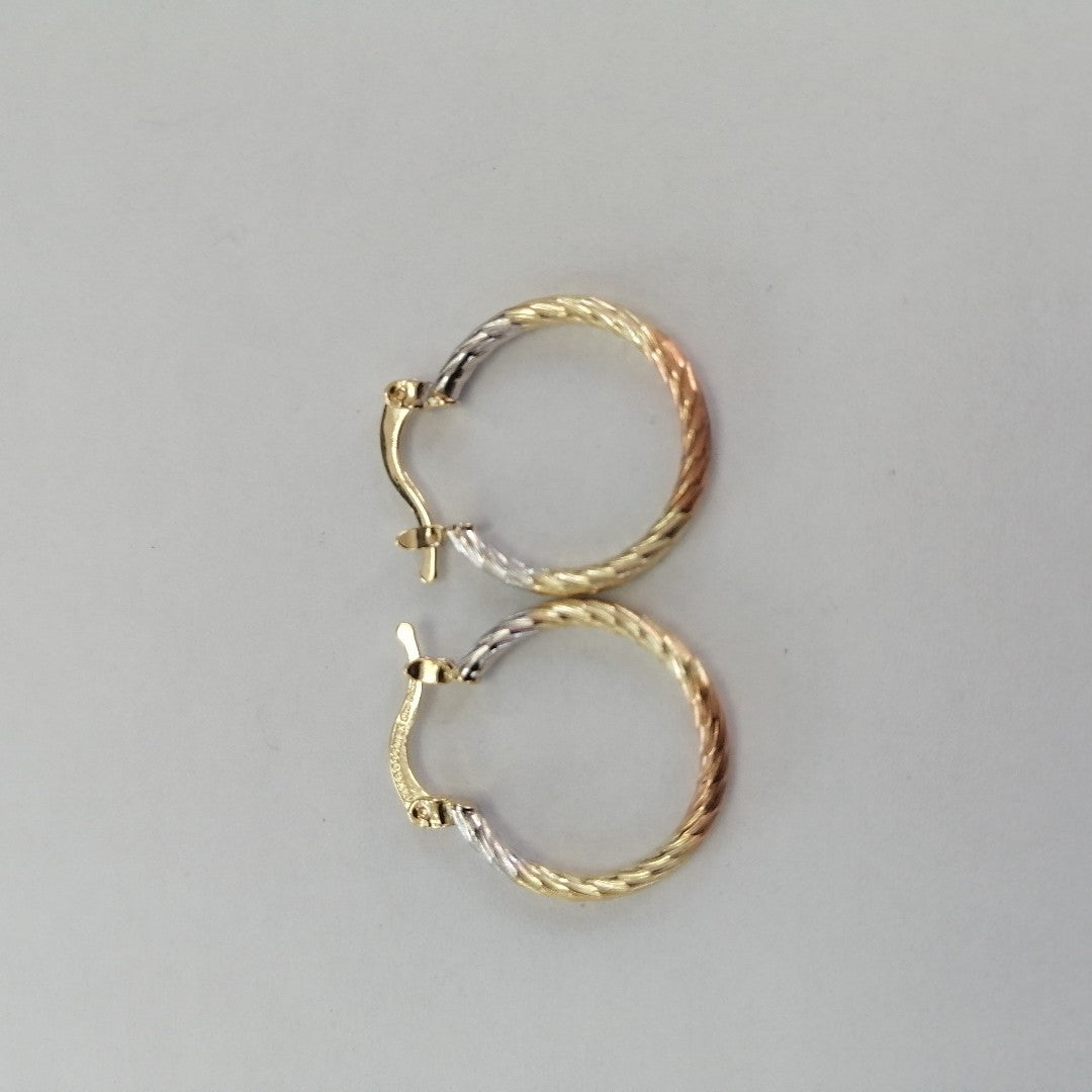 ARETES TEJIDO ARRACADAS TZL COMBINADAS 14K 1.8 GR (NUEVO)