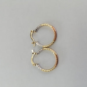 ARETES TEJIDO ARRACADAS TZL COMBINADAS 14K 1.8 GR (NUEVO)