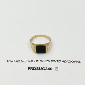 ANILLO CON ONIX Y CIRCONIAS 14K 12 TALLA 3.5 GR ACB 26 (NUEVO)