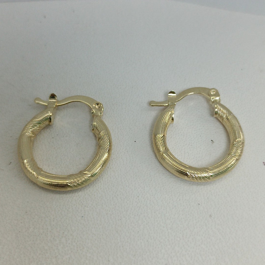ARETES TEJIDO ARRACADAS CON DISEÑO 14K 2.7 GR (NUEVO)