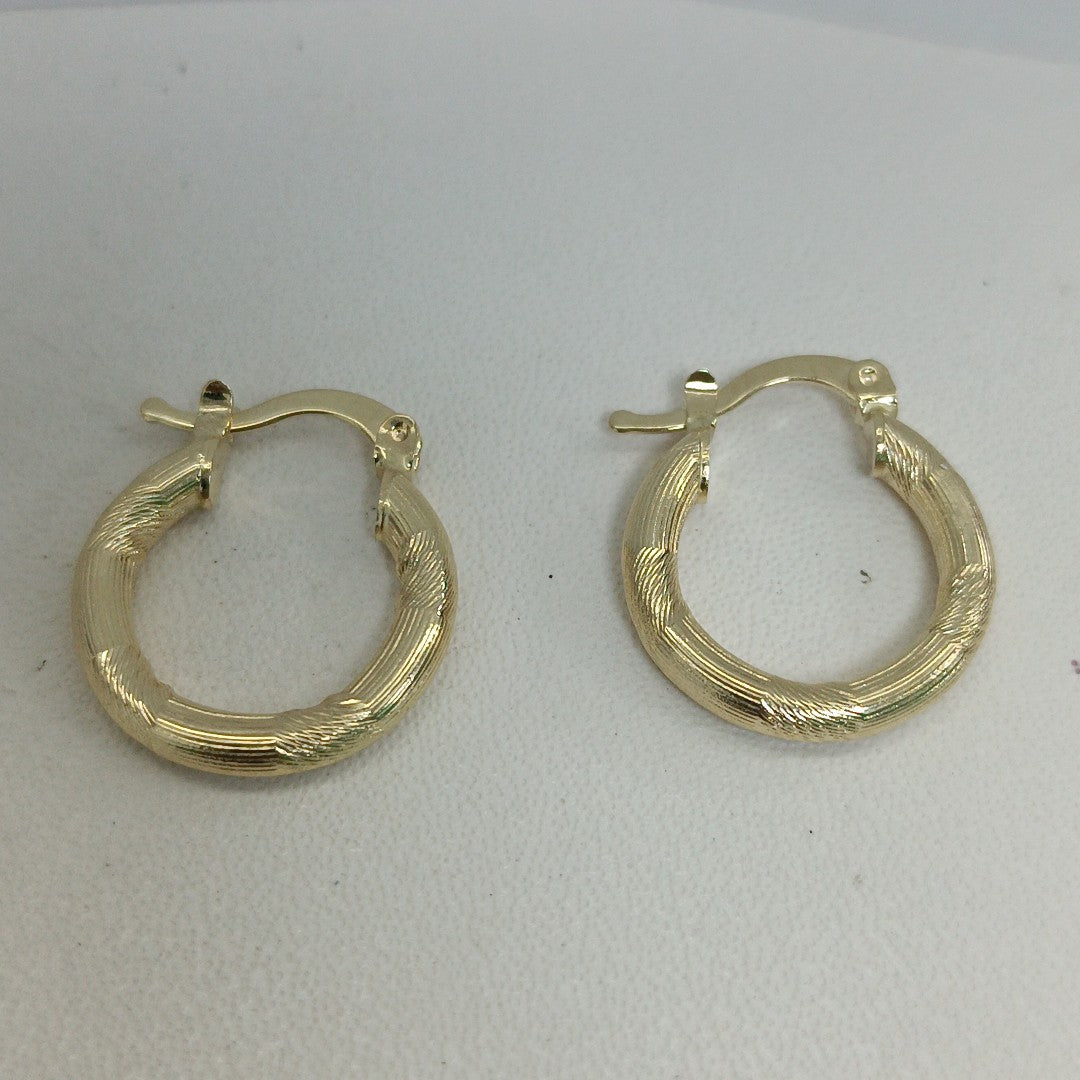 ARETES TEJIDO ARRACADAS CON DISEÑO 14K 2.7 GR (NUEVO)