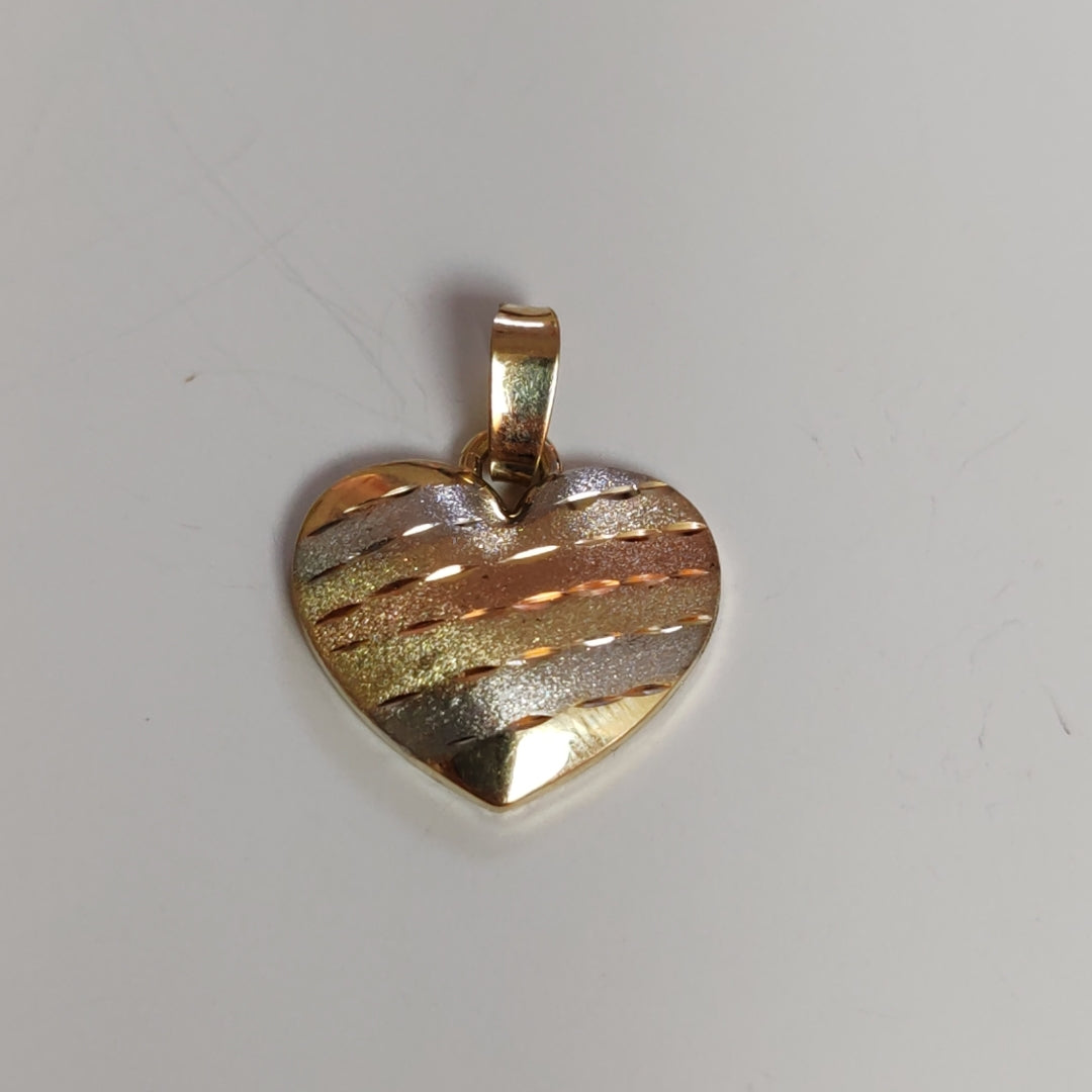 DIJE CORAZON COMBINADO 14K 1.3 GR DCR 04 (NUEVO)